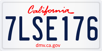 CA license plate 7LSE176
