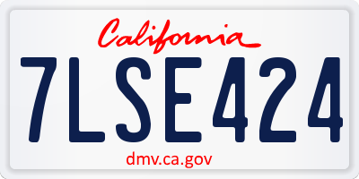 CA license plate 7LSE424