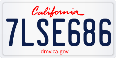 CA license plate 7LSE686