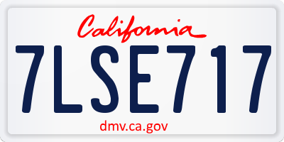 CA license plate 7LSE717