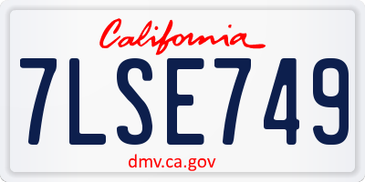 CA license plate 7LSE749