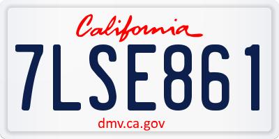 CA license plate 7LSE861