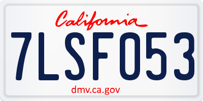 CA license plate 7LSF053