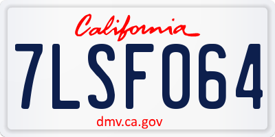 CA license plate 7LSF064
