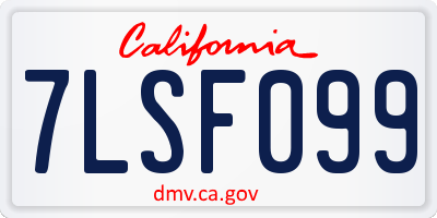 CA license plate 7LSF099