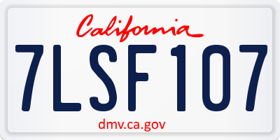 CA license plate 7LSF107