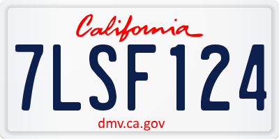 CA license plate 7LSF124