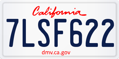 CA license plate 7LSF622