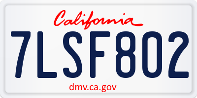 CA license plate 7LSF802