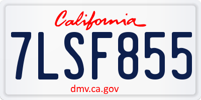CA license plate 7LSF855