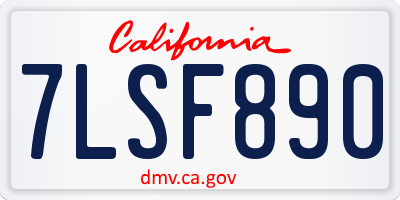 CA license plate 7LSF890