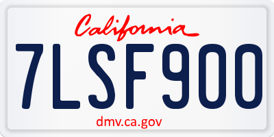 CA license plate 7LSF900