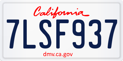 CA license plate 7LSF937