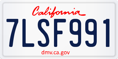 CA license plate 7LSF991