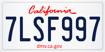 CA license plate 7LSF997