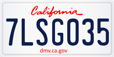 CA license plate 7LSG035