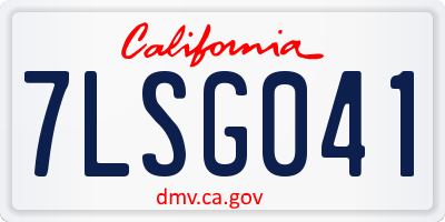 CA license plate 7LSG041