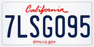 CA license plate 7LSG095