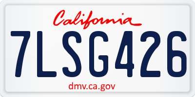 CA license plate 7LSG426