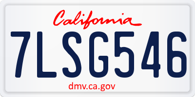 CA license plate 7LSG546