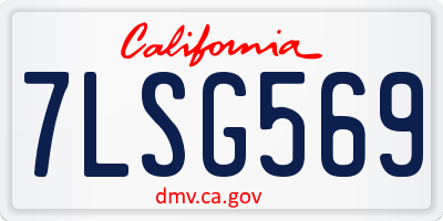 CA license plate 7LSG569