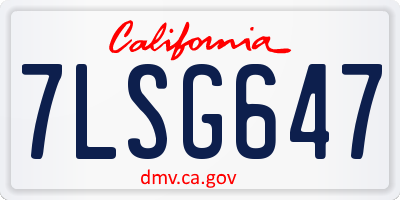CA license plate 7LSG647
