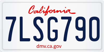 CA license plate 7LSG790