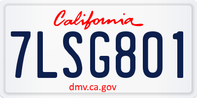 CA license plate 7LSG801