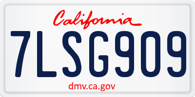 CA license plate 7LSG909