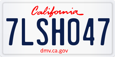 CA license plate 7LSH047