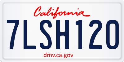 CA license plate 7LSH120