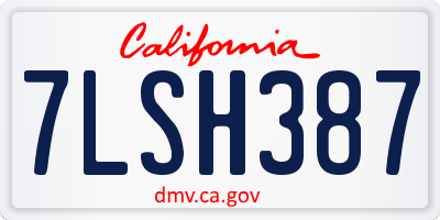 CA license plate 7LSH387