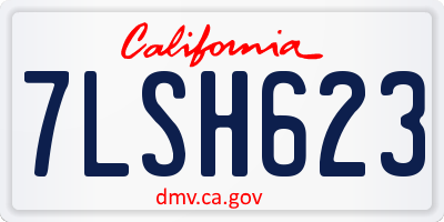 CA license plate 7LSH623