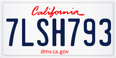 CA license plate 7LSH793