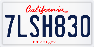 CA license plate 7LSH830