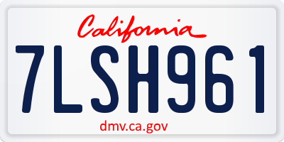 CA license plate 7LSH961