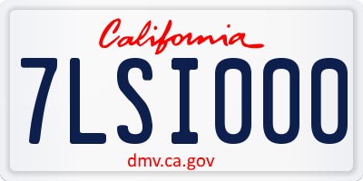 CA license plate 7LSI000