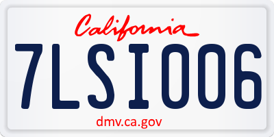CA license plate 7LSI006