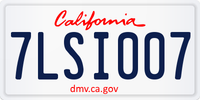 CA license plate 7LSI007