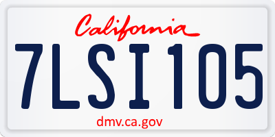 CA license plate 7LSI105