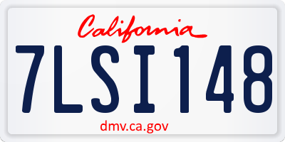 CA license plate 7LSI148