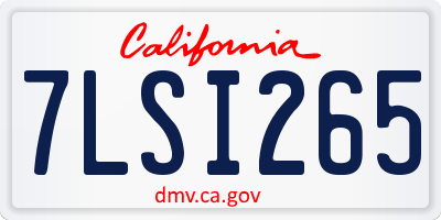 CA license plate 7LSI265