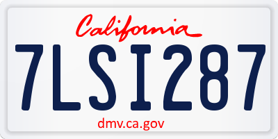 CA license plate 7LSI287