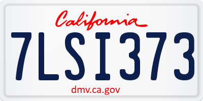 CA license plate 7LSI373