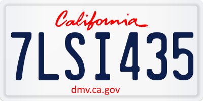 CA license plate 7LSI435
