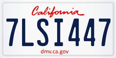 CA license plate 7LSI447