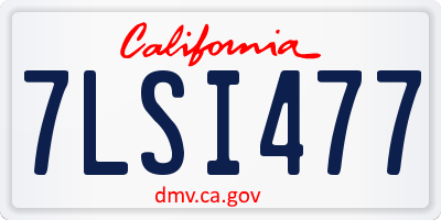 CA license plate 7LSI477