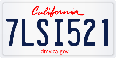 CA license plate 7LSI521