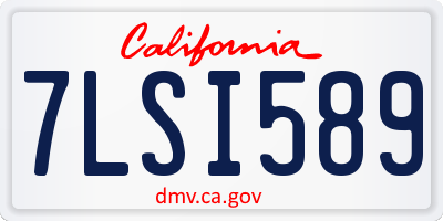 CA license plate 7LSI589