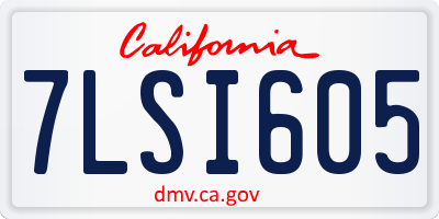 CA license plate 7LSI605